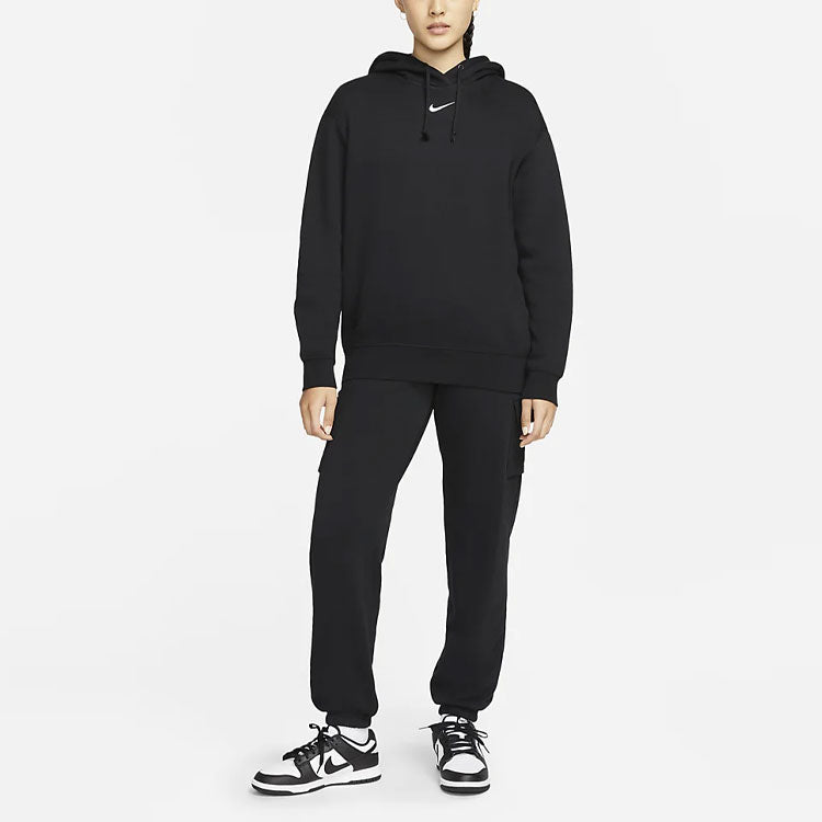 Толстовка (WMNS) ASW Nike Sportswear ESSNTL CLCTN FLC OS HD Black — фото 3