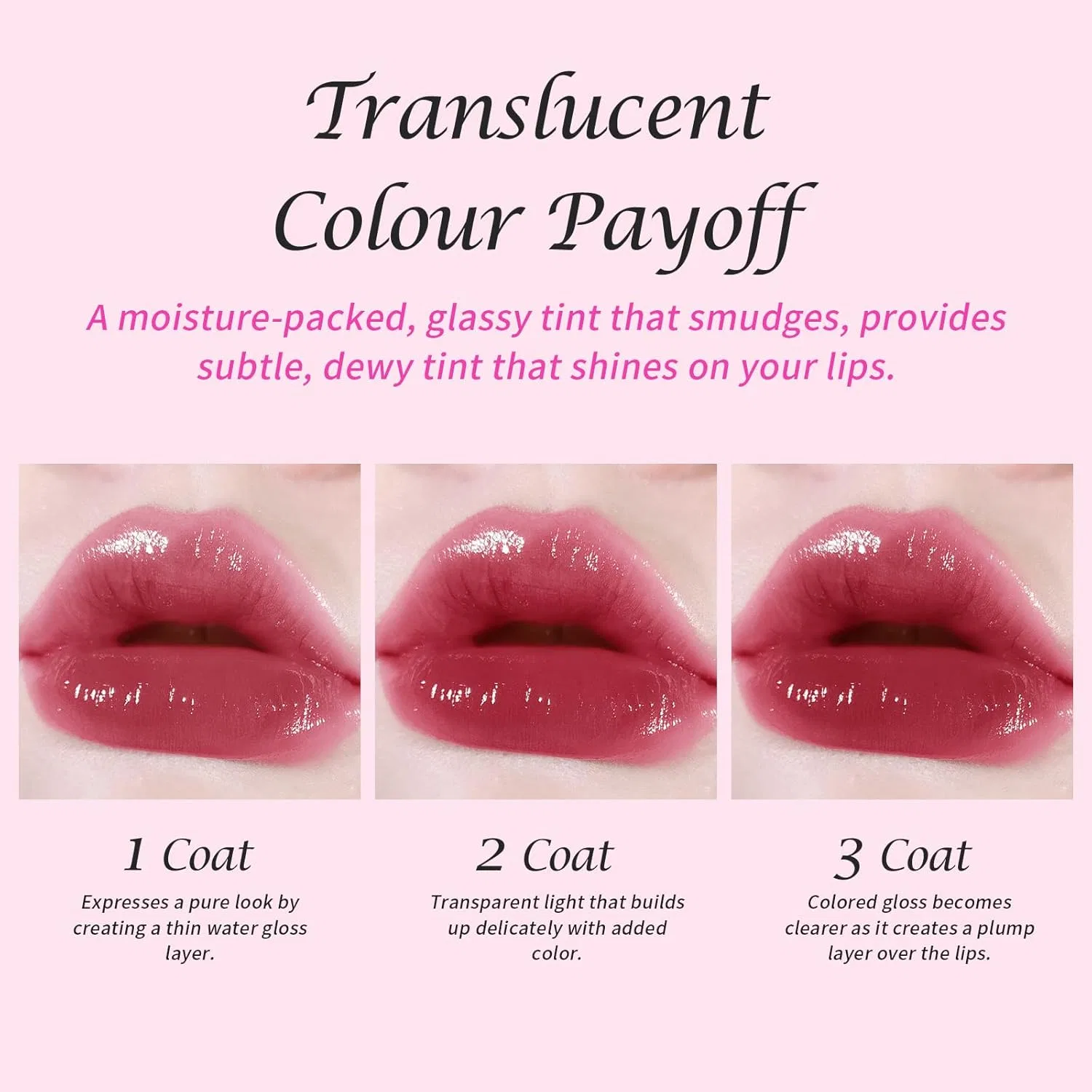 Набор блесков для губ Gleamy Gloss Lip Stain от KIMUSE Kimuse, Glaze For Days — фото 2