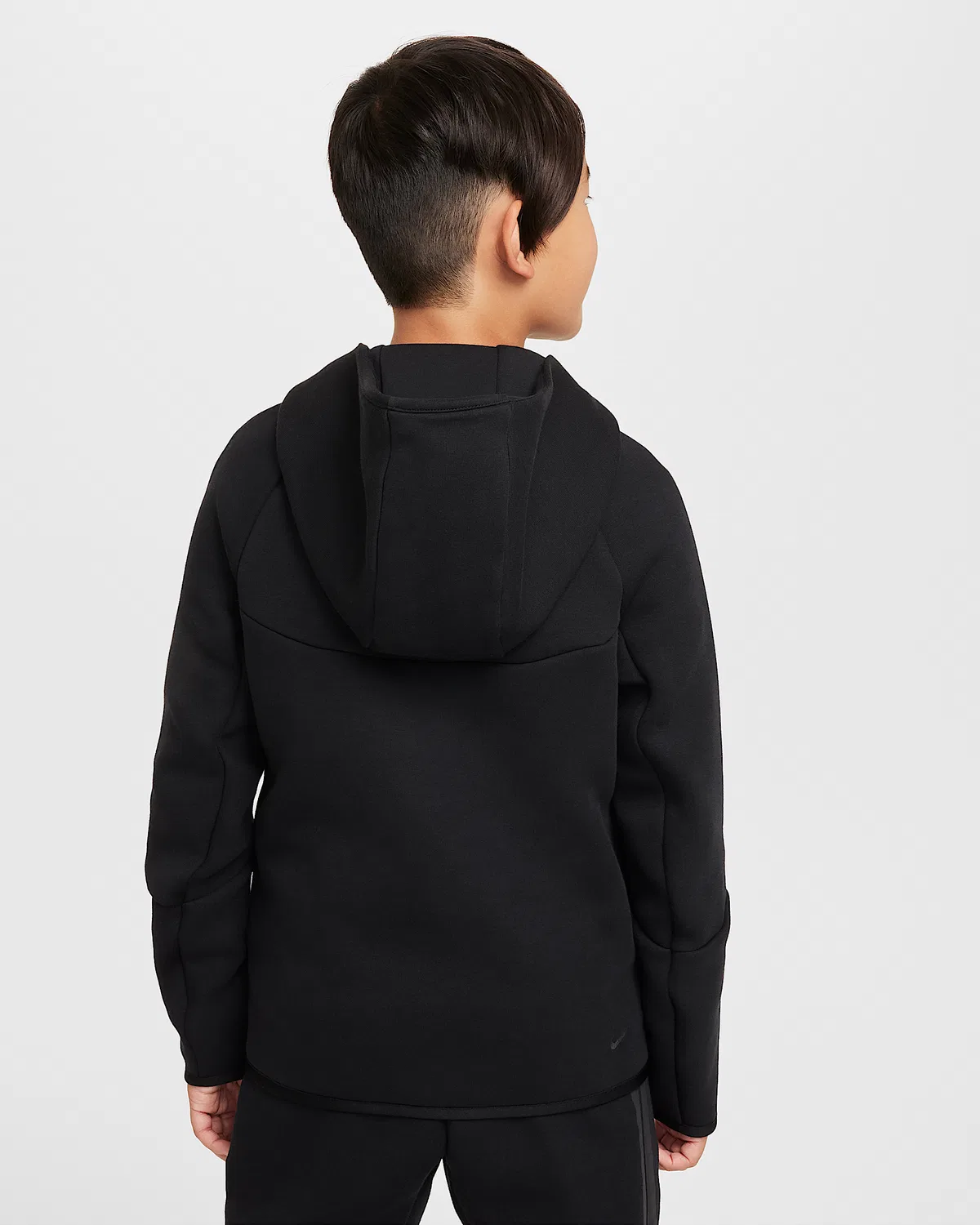 Детская худи Nike Sportswear Tech Fleece на молнии, Black/Black/Black/Black — фото 2