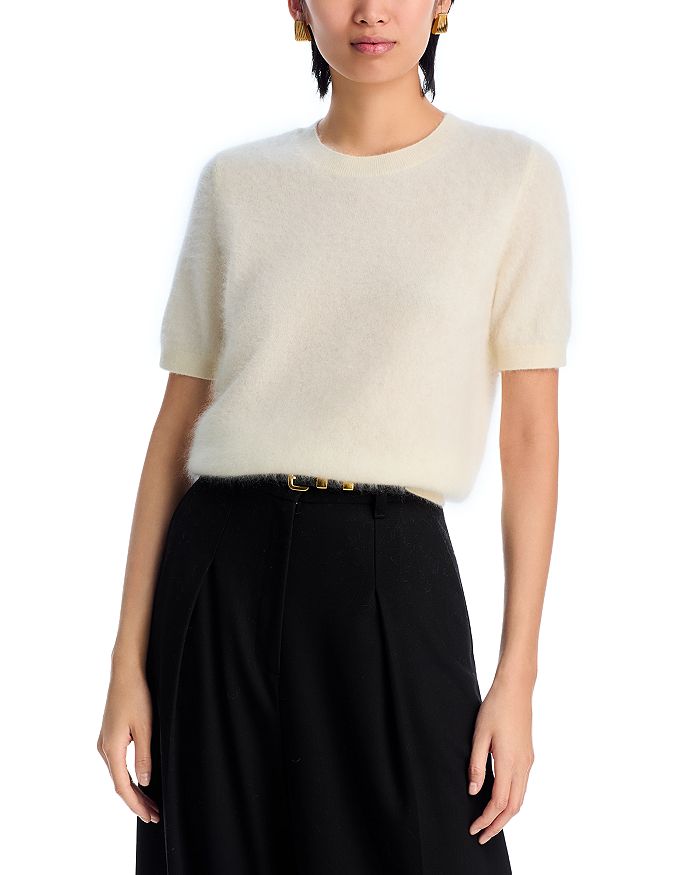 

Короткий рукав свитер – Exclusive C by Bloomingdale's Cashmere, слоновая кость/кремовый