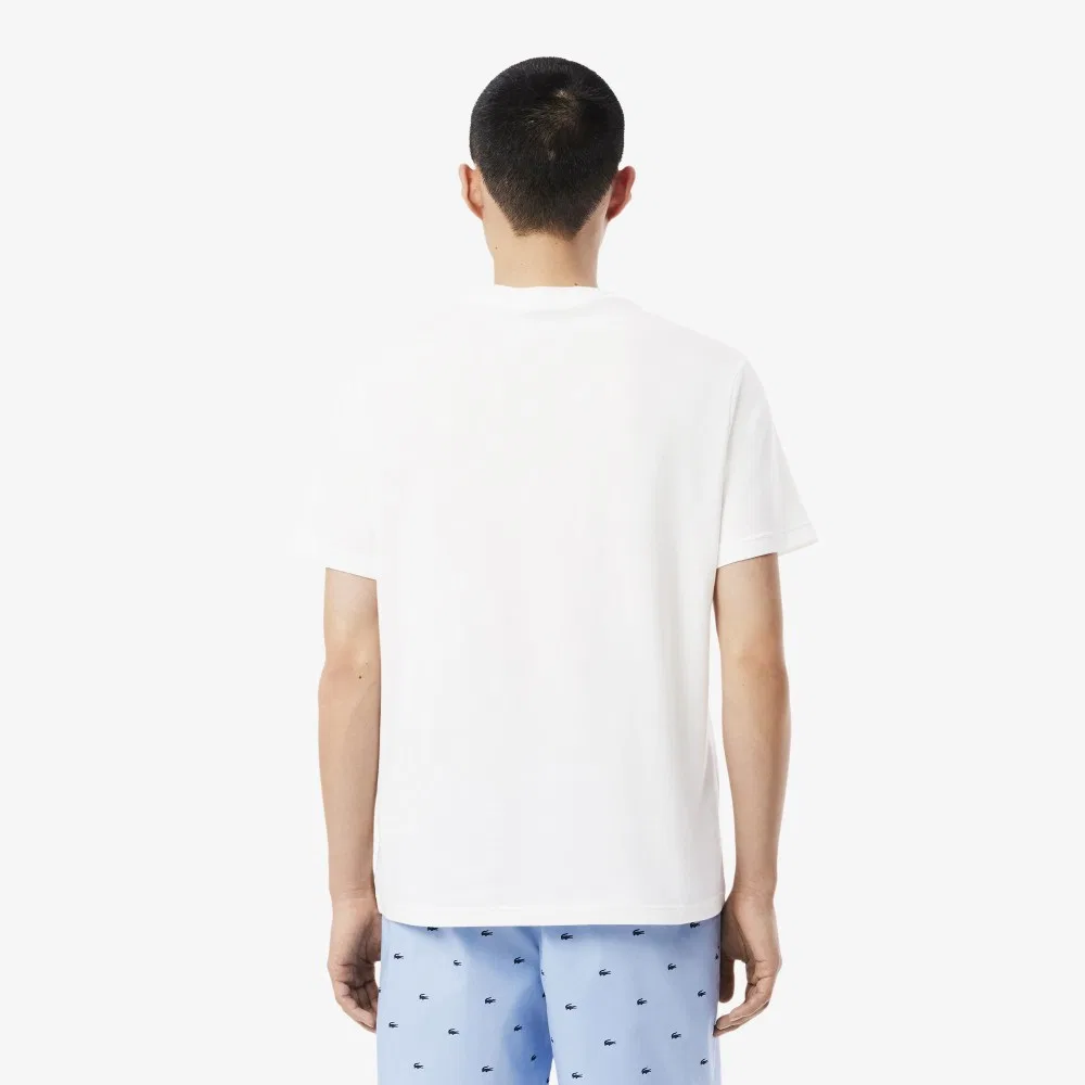 Мужская домашняя футболка из джерси белого цвета от Lacoste — фото 3