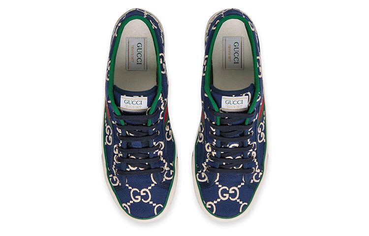 Кроссовки женские Gucci Tennis 1977, синий / зеленый — фото 2