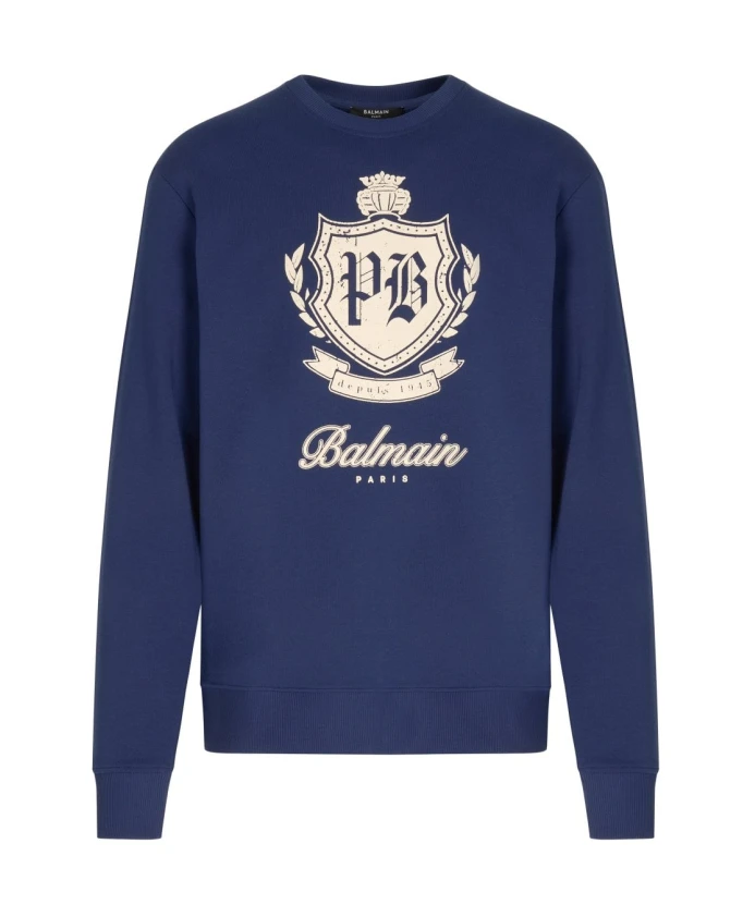 

Толстовка с эмблемой колледжа, темно-синяя Balmain, синий