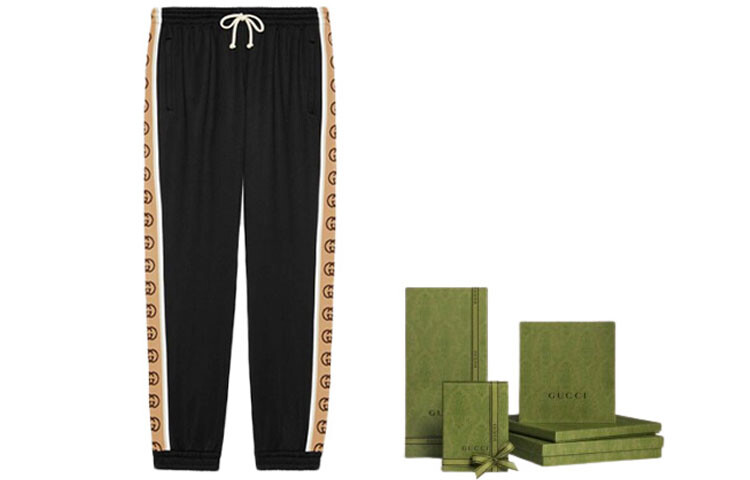 

Мужские трикотажные спортивные штаны GUCCI, цвет Black gift box
