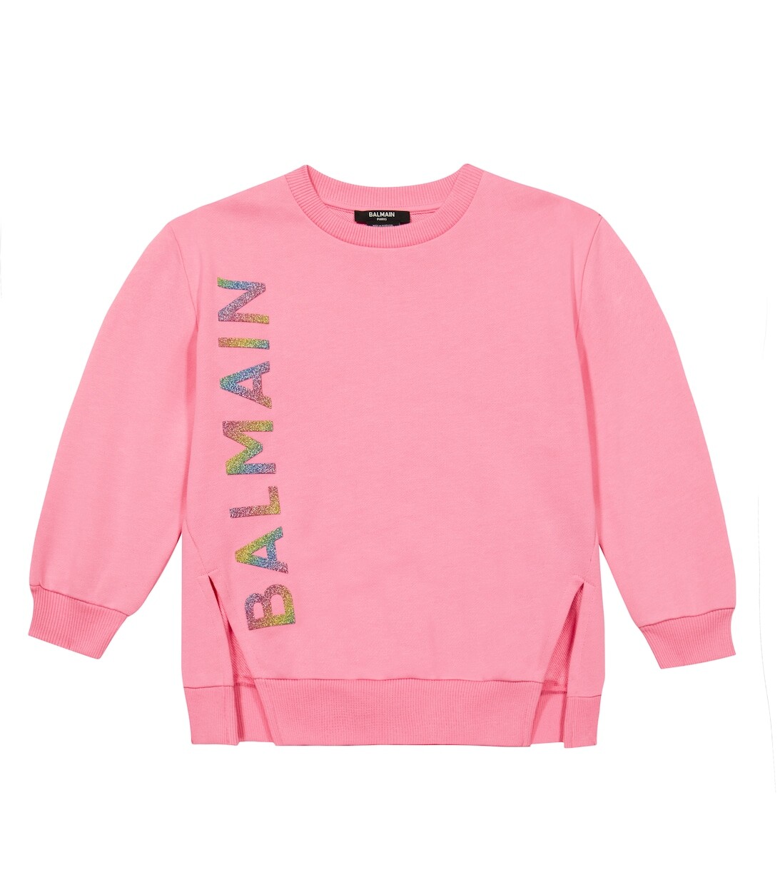 

Толстовка из хлопка с логотипом Balmain, розовый
