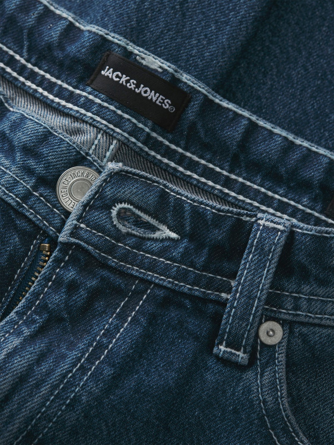 Jack & Jones Junior Джинсы Wide leg 'JJIDAVE JJORIGINAL' в темно-синем цвете — фото 4