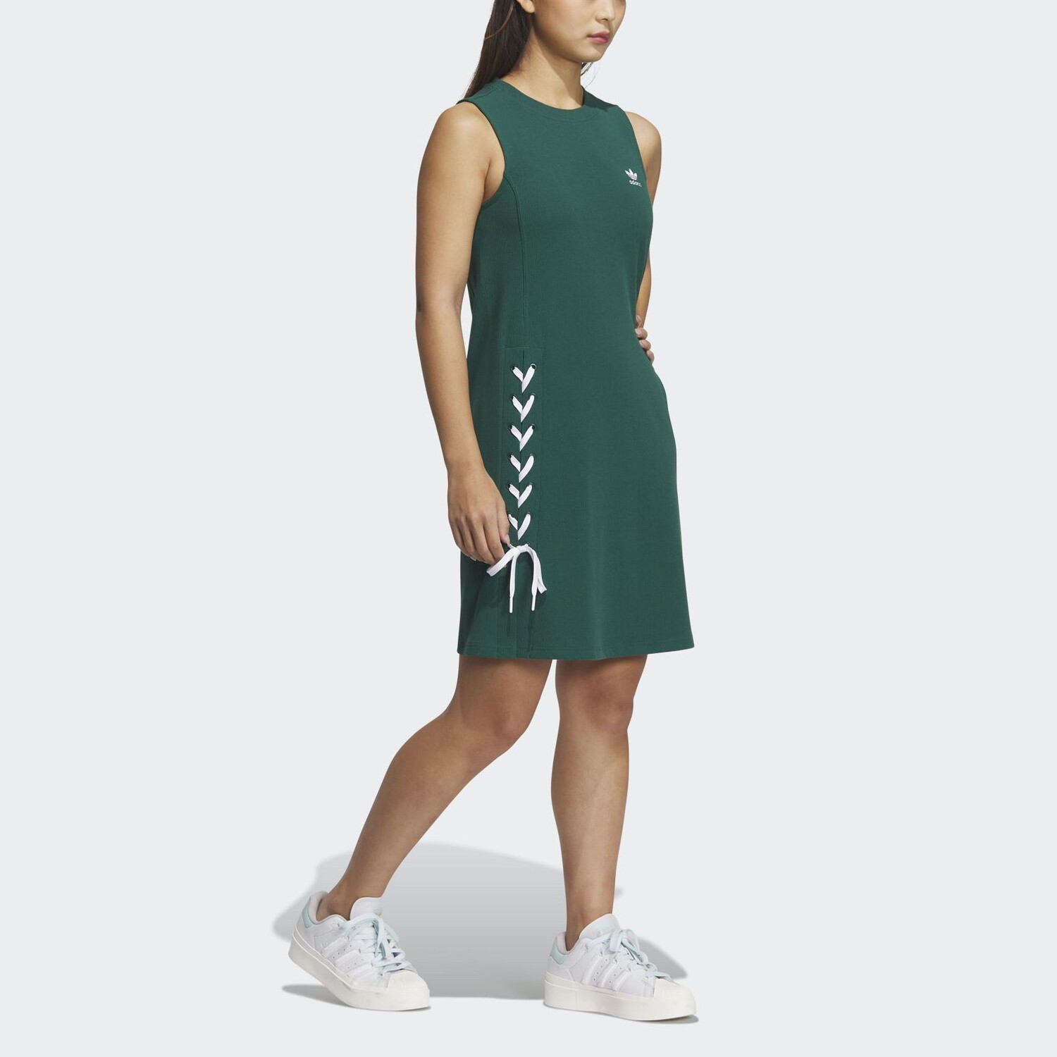 Комбинезон без рукавов с принтом логотипа «Зеленый» Adidas Originals — фото 3