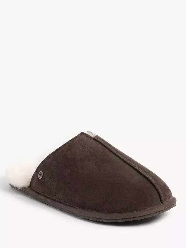 Тапочки-мулы из овчины Jude Just Sheepskin, Chocolate — фото 3