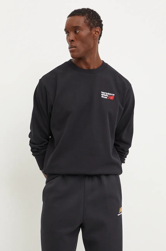 

Хлопковая толстовка New Balance, черный