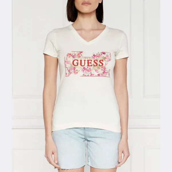 

Облегающая футболка Guess, экрю