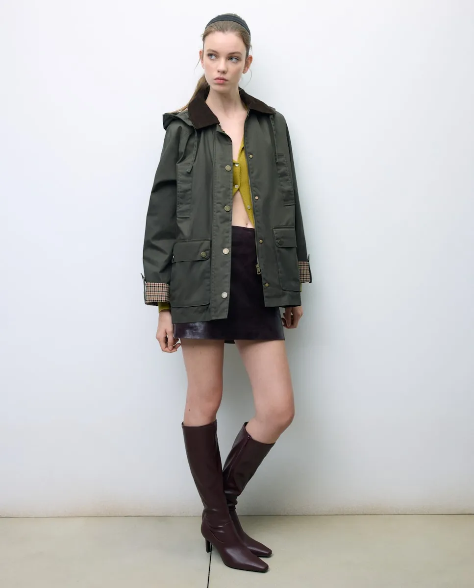 

Женская вощеная куртка с капюшоном Tintoretto, хаки