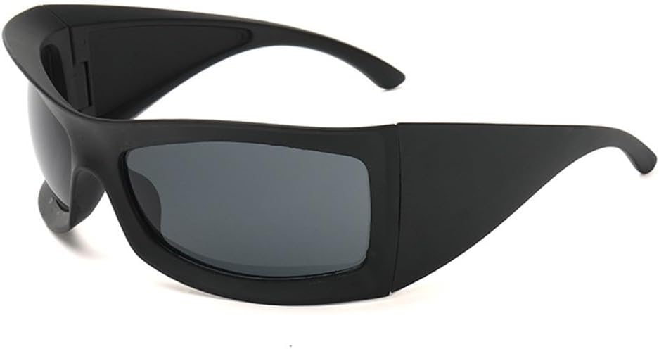 

Большие солнцезащитные очки для женщин, панк-солнцезащитные очки для мужчин, очки в стиле стритвеар, очки для активного отдыха и спорта для мужчин HDUBFY, C1 Matte Black