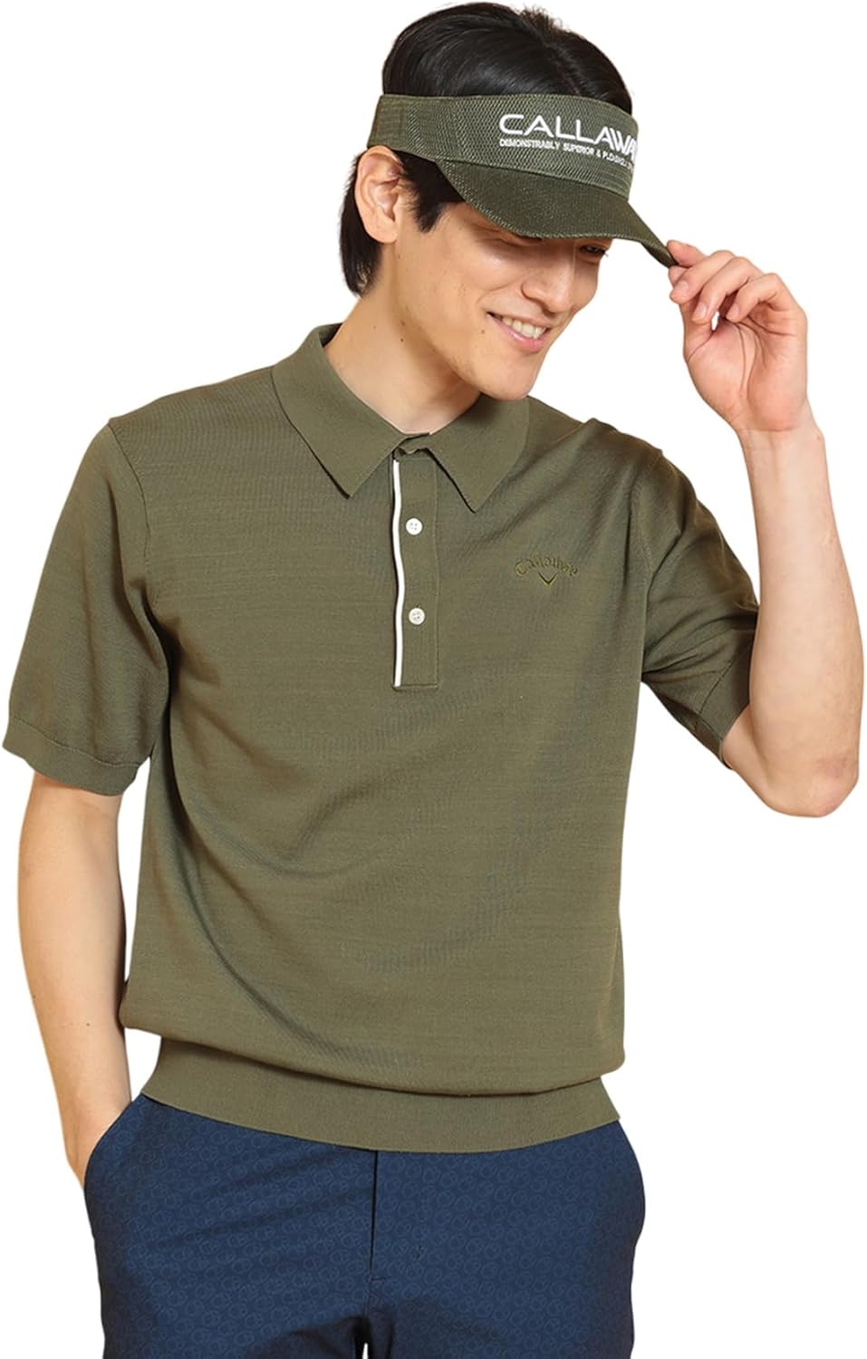 

Мужская трикотажная рубашка-поло с коротким рукавом Callaway C25134102 (однотонная) / для гольфа, хаки