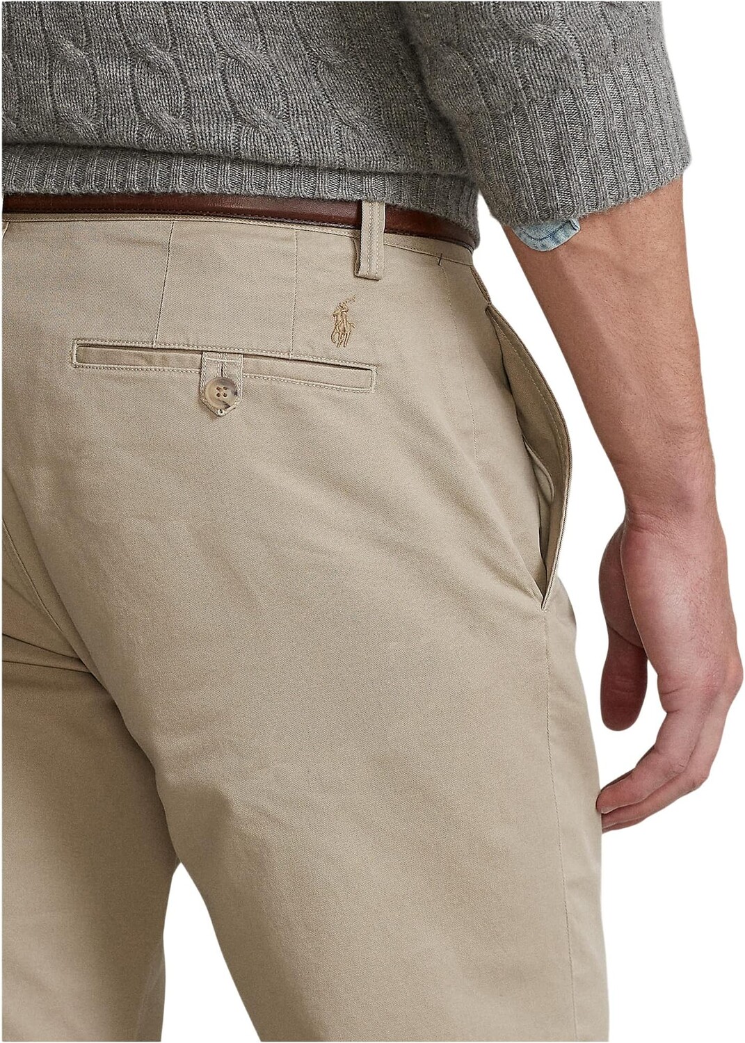 Брюки-чиносы прямого кроя стрейч Polo Ralph Lauren, цвет Khaki Tan — фото 3