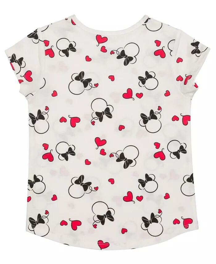 Футболка с короткими рукавами и платье Minnie Hearts для девочек, комплект из 2 предметов Disney — фото 4