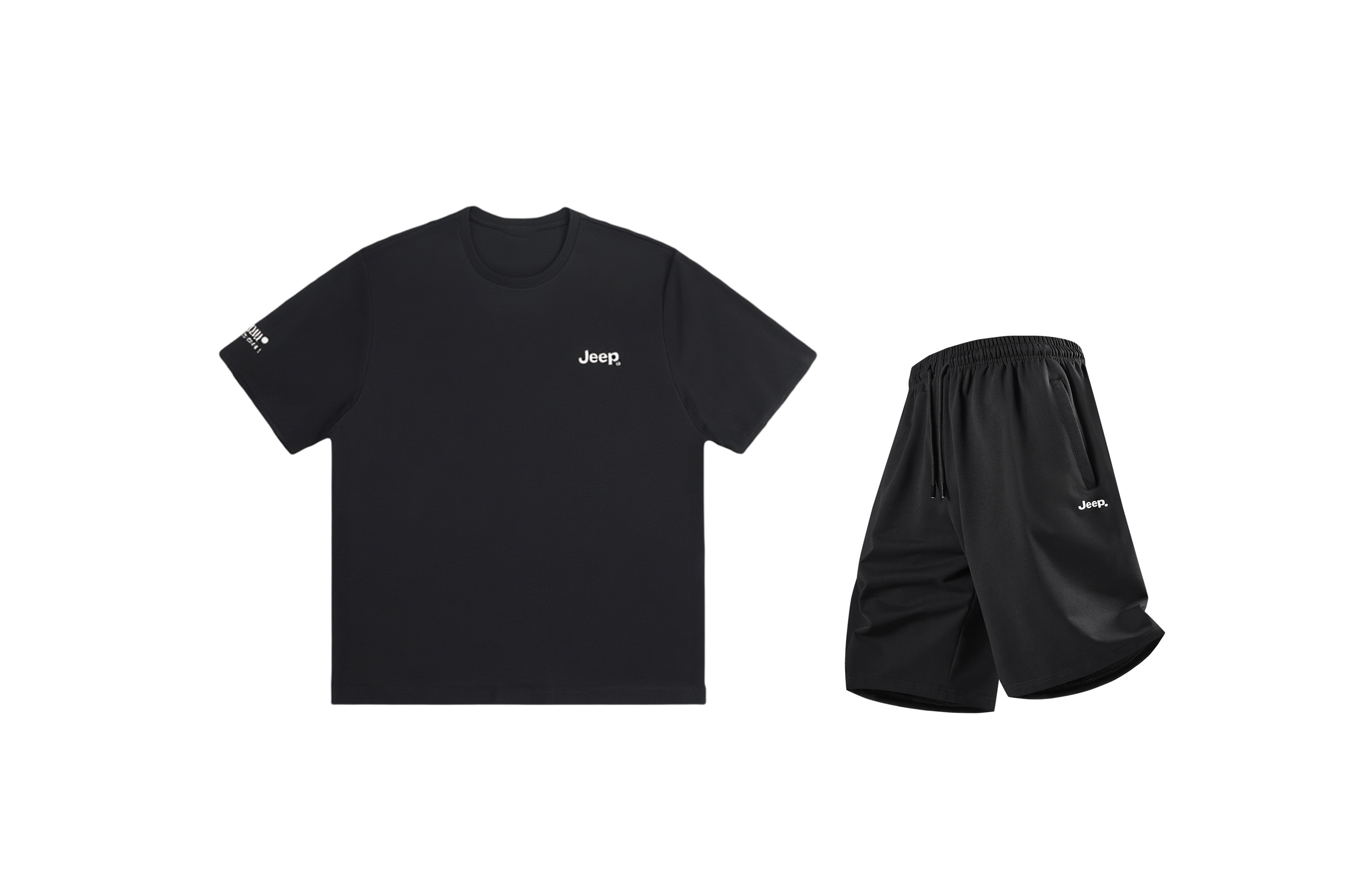 

Outdoor Luxury Collection Casual Sportswear Unisex 2 Piece Set Jeep, черный+черный shorts/2-piece set