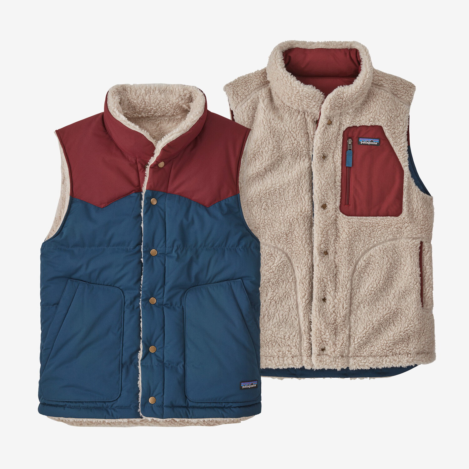 

Мужской двусторонний пуховый жилет Patagonia, цвет Tidepool Blue