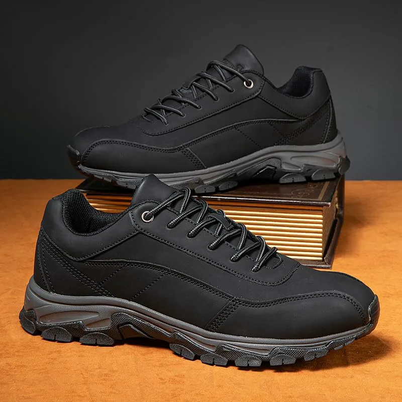 

Мужские водонепроницаемые походные ботинки DESESE, противоскользящие, дышащие, легкие кроссовки для походов на открытом воздухе, прогулок и повседневной носки, кожаные кроссовки для бега, черный