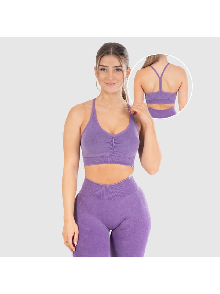 

SMILODOX Спортивный бюстгальтер Batik Acid Scrunch фиолетового цвета