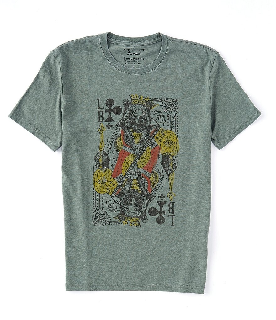 

Футболка с короткими рукавами Lucky Brand Bear King Card, зеленый