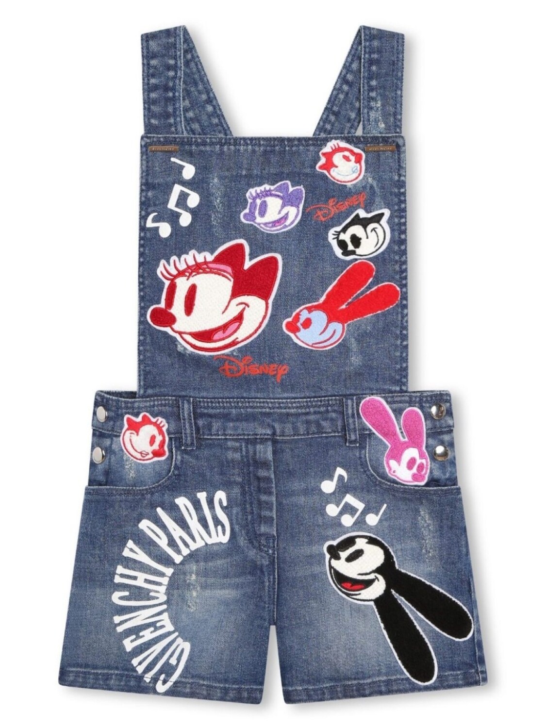 

Givenchy Kids джинсовый комбинезон с нашивкой, синий