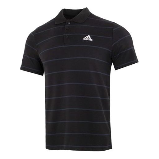 

Футболка adidas Fi Stripe Polo Athleisure Casual Sports Short Sleeve Polo Shirt Black, мультиколор