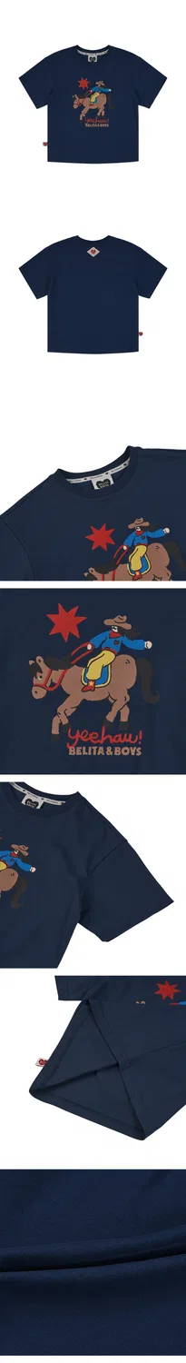 Детская футболка с коротким рукавом Cowboy тёмно-синяя от Belita&Boys — фото 3