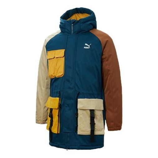 

Куртка retro block down jacket 'blue yellow brown' Puma, синий