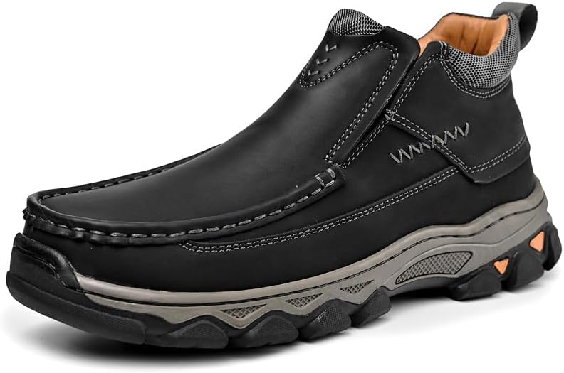 

Мужские слипоны-кэжуал MOSTELO Легкие противоскользящие высокие туфли, черный