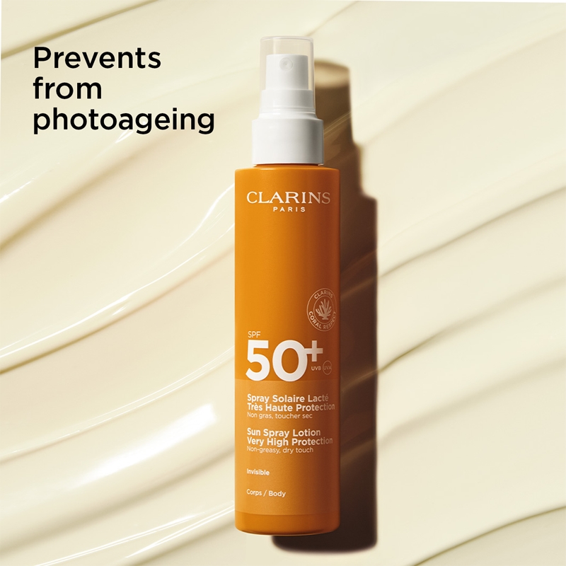 Солнцезащитный лосьон-спрей для тела и лица Clarins, spf 50+ 150 мл — фото 2
