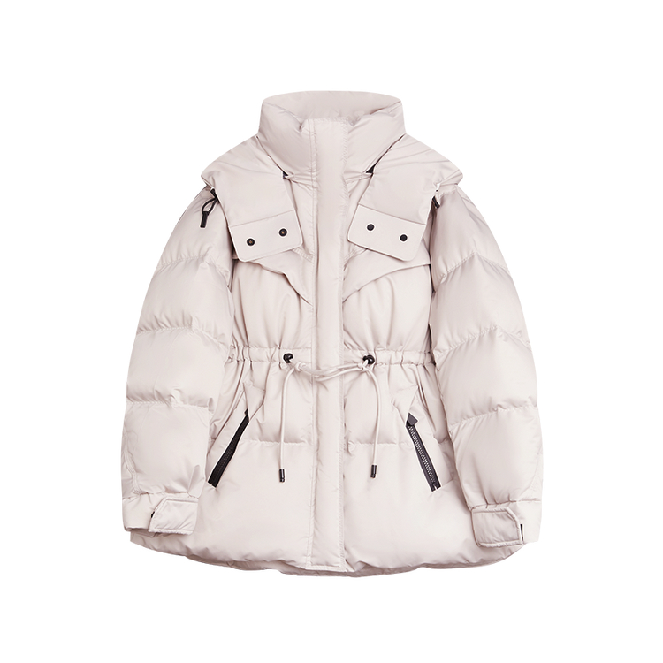 

ELLE Пуховик женский Light Gray с капюшоном утепленный