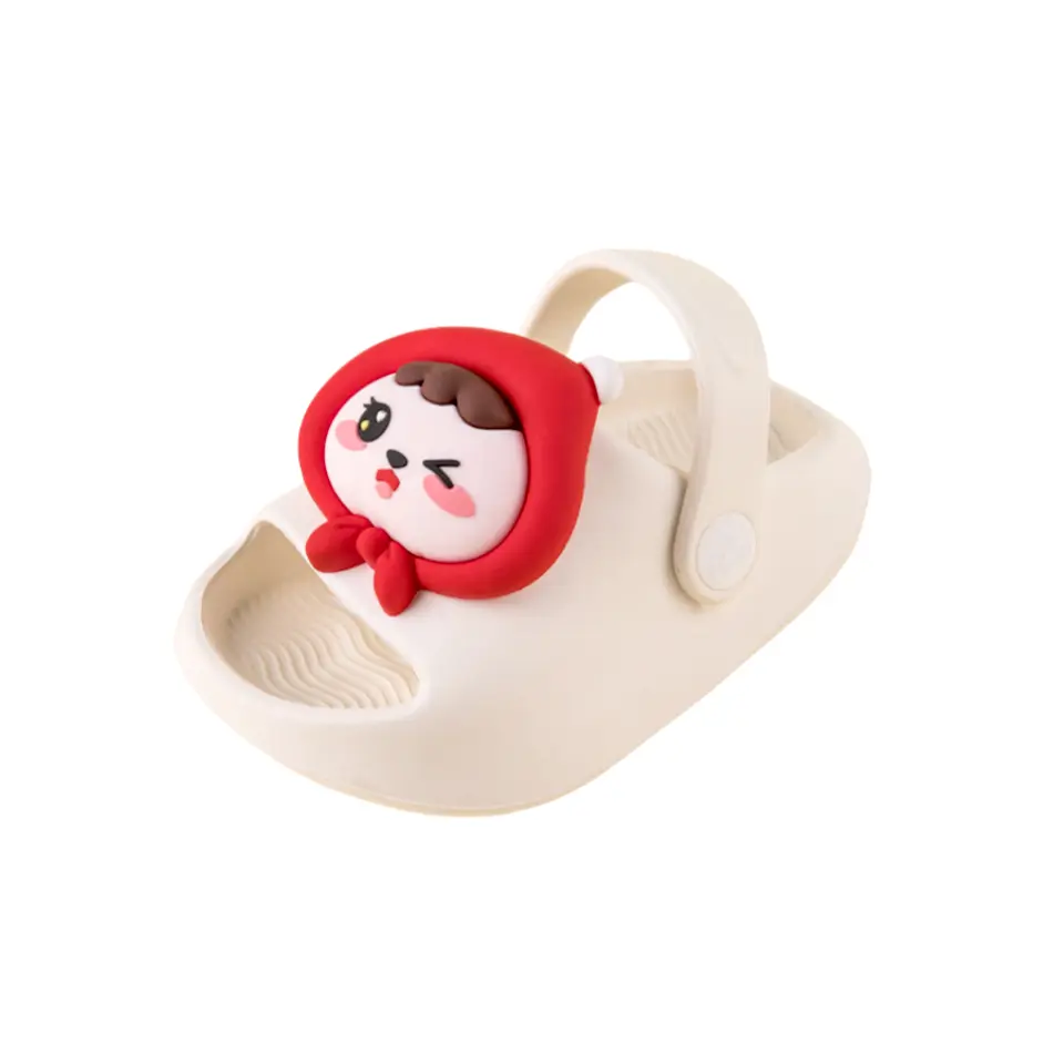 Детские шлепанцы EVA Cute Pet Design с нескользящей подошвой для детей от 3 до 7 лет Fawn Miri, бежевый/красный — фото 2