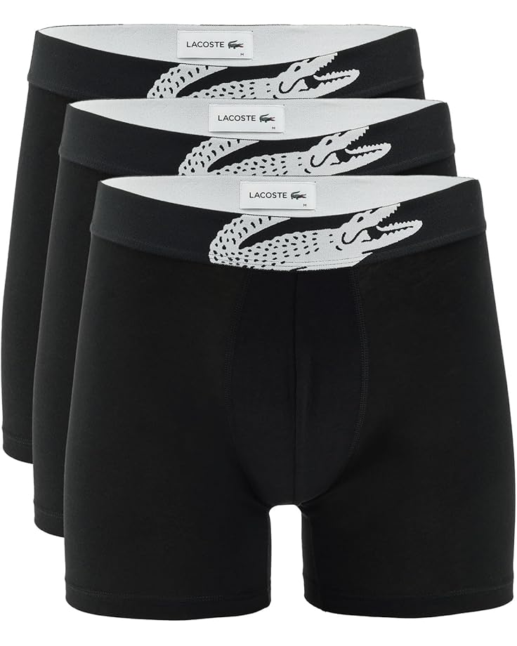 

Мужские боксеры Lacoste 3-pack с логотипом крокодила, Black