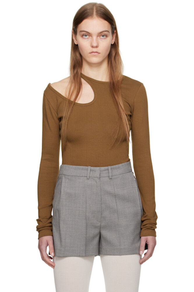 

Футболка с длинным рукавом Brown Curve Hole LOW CLASSIC