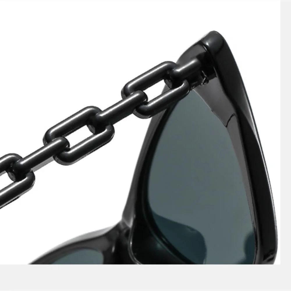 

Модные маленькие ретро-солнцезащитные очки «кошачий глаз» для женщин, яркие винтажные очки с металлической цепочкой, солнцезащитные очки UV400 TYUVIVO, Leopard Brown