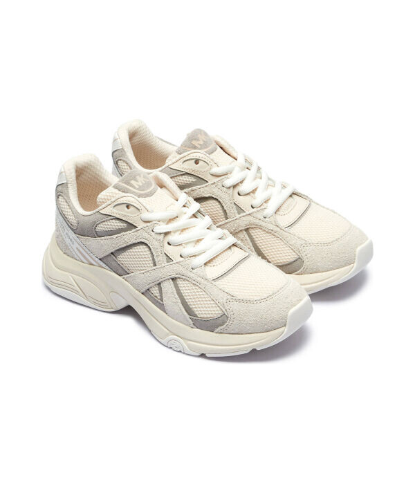 Кроссовки кожаные Michael Kors Leo Trainer, бежевый — фото 3