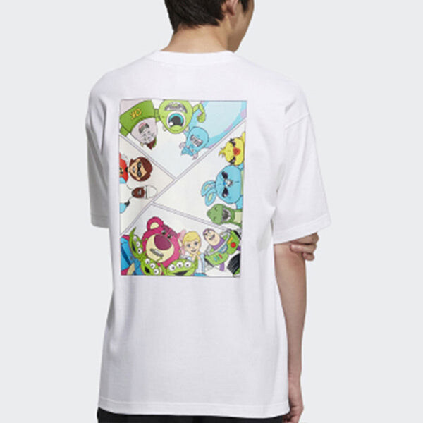 Футболка originals athleisure casual sports back printing round neck short sleeve white Adidas, белый — фото 3
