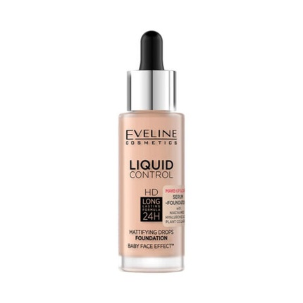 

Тональная основа Liquid Control HD Mattifying с ниацинамидом 050 золотисто-бежевый Eveline