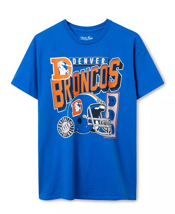 

Футболка унисекс с символикой NFL Denver Broncos Checkdown Flea Market Junk Food Clothing, синий