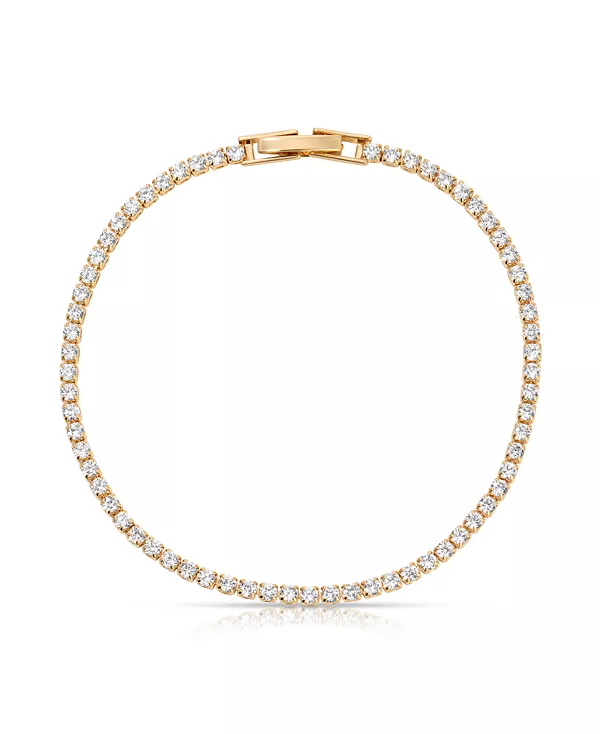 

Минималистичный теннисный браслет с кристаллами, покрытый 18-каратным золотом Ettika, gold