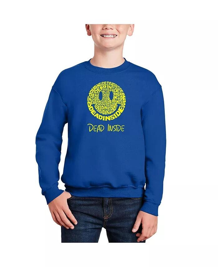 

Dead Inside Smile — толстовка с круглым вырезом Big Boy's Word Art La Pop Art, красный