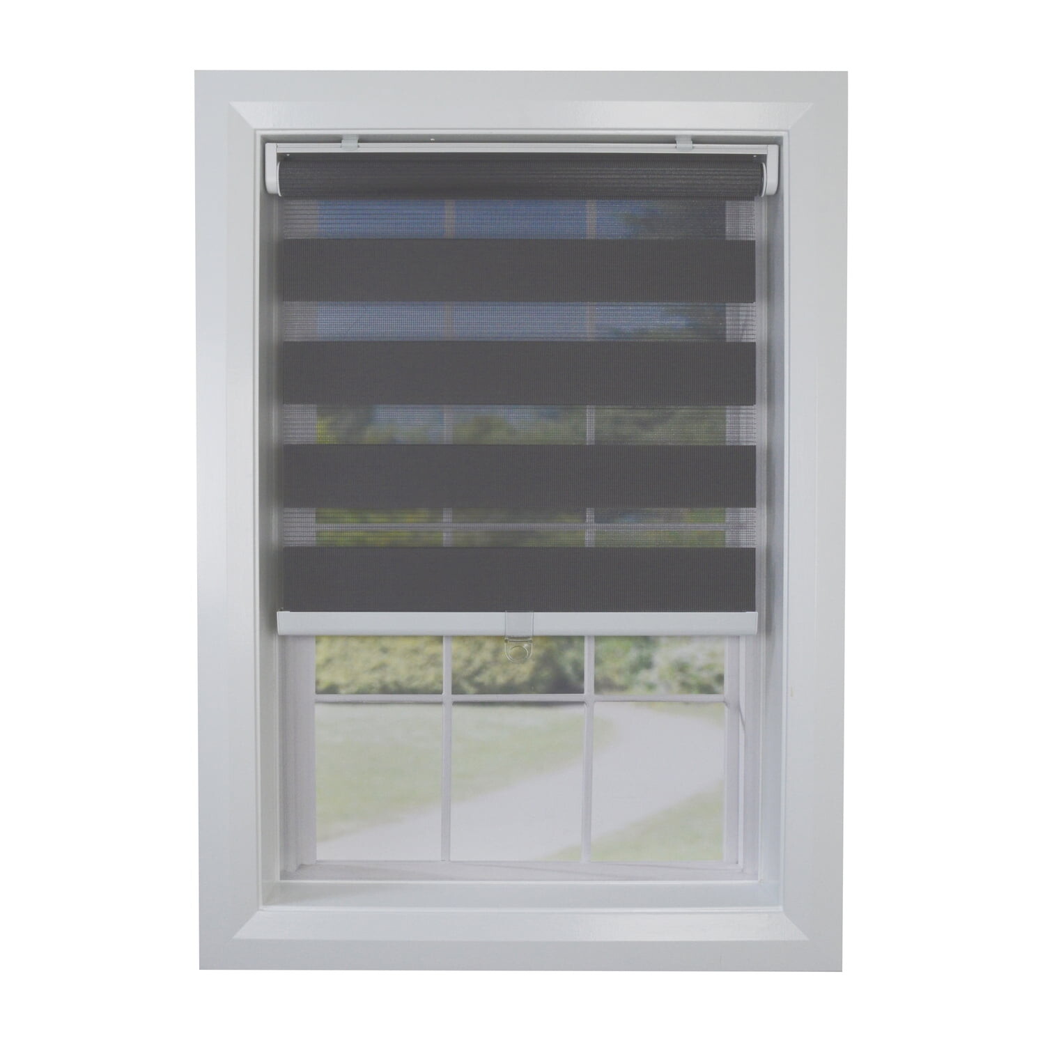 

Штора рулонная Versailles Home Fashions Zebra Slimline, серый / белый