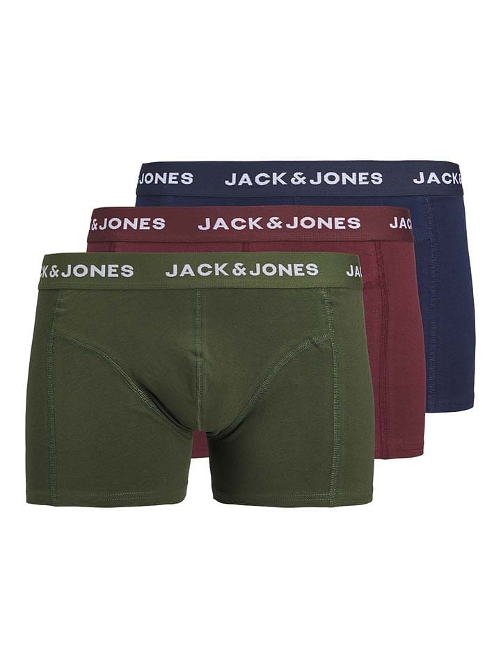 

Боксеры Jack & Jones 3er Set Teo, цвет bordeaux/khaki/dunkelblau