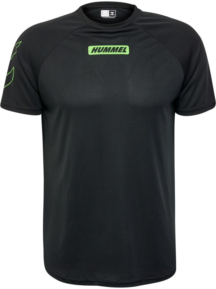 

Спортивная футболка Hummel S/S Raglanärmel Hmlte Multisport Herren, цвет black/poison green