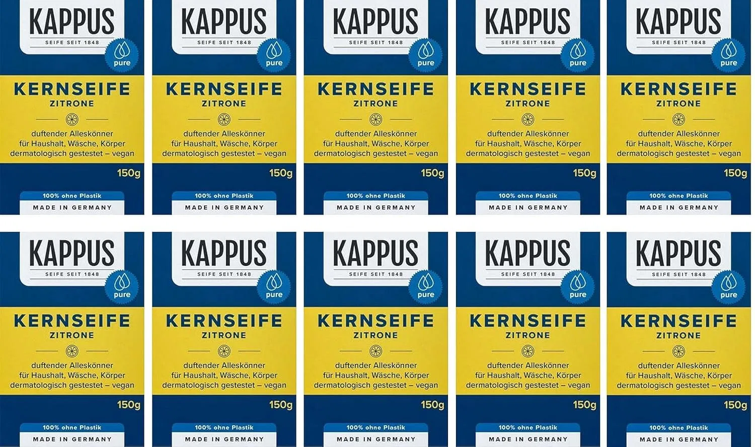 Натуральное мыло Kappus Lemon Core 10 x 150 г Kappus