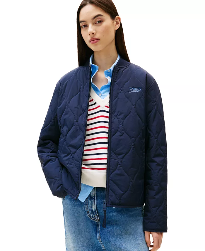

Женская куртка с логотипом Onion Quilt Tommy Jeans, синий