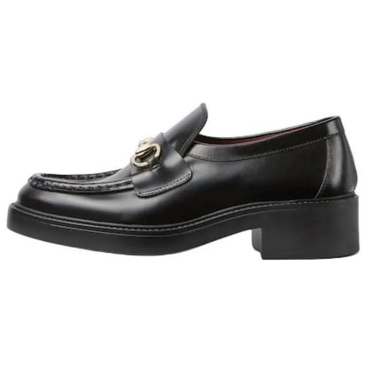 Лоферы Horsebit женские черные Gucci