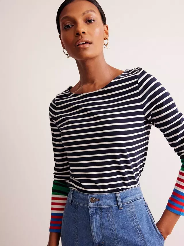 

Топ Boden Ella Breton Stripe, цвет navy/multi