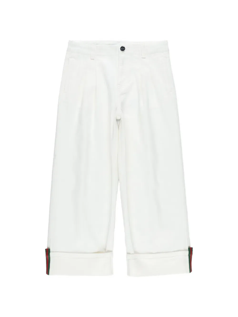 Брюки в полоску с манжетами Gucci Kids, белый