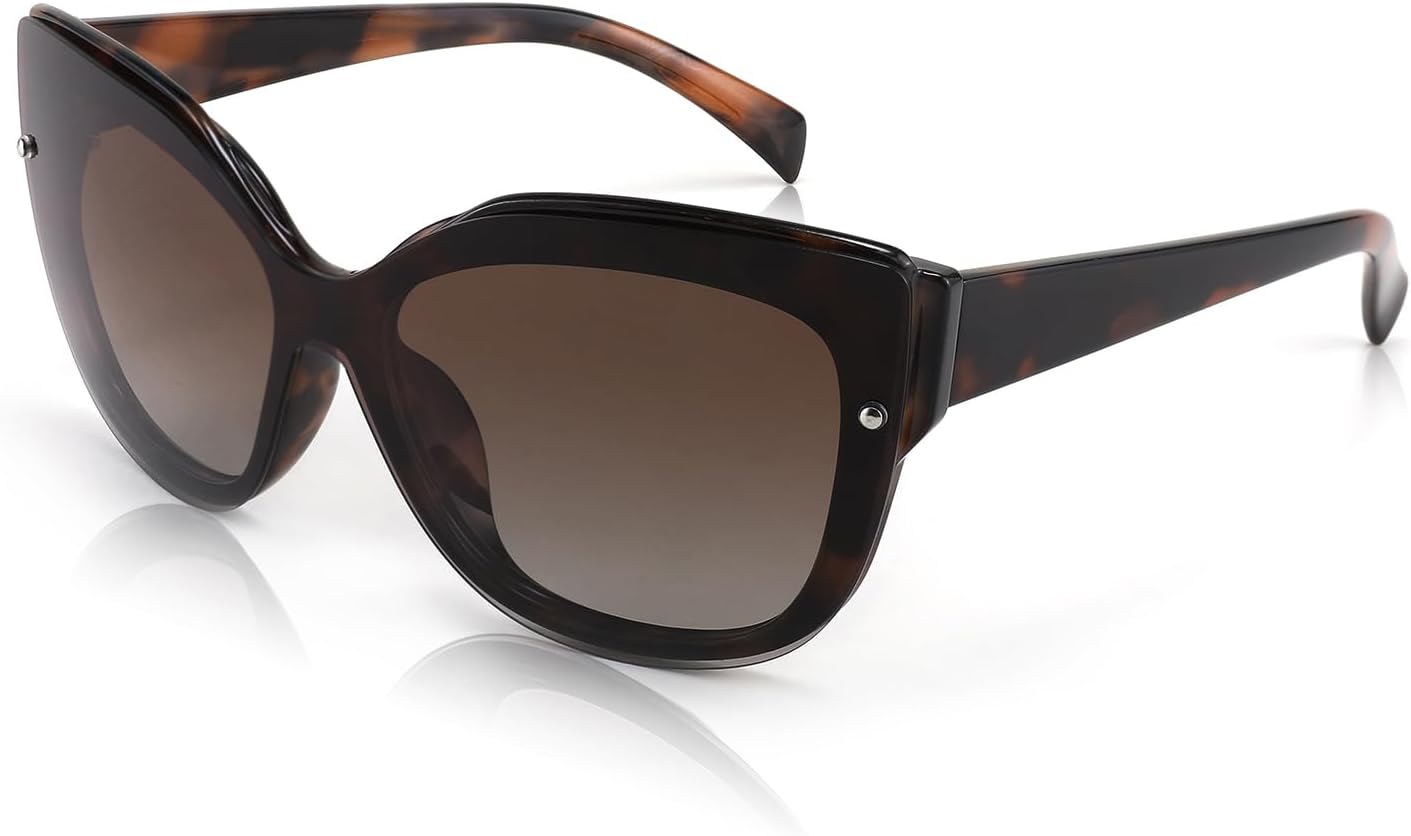 

Солнцезащитные очки FEISEDY «Кошачий глаз» с поляризацией, для женщин и мужчин, без оправы, зеркальные, большие, модные, в стиле ретро, ​​B2796, 003 Leopard Frame/Gradient Brown Mirror Lens